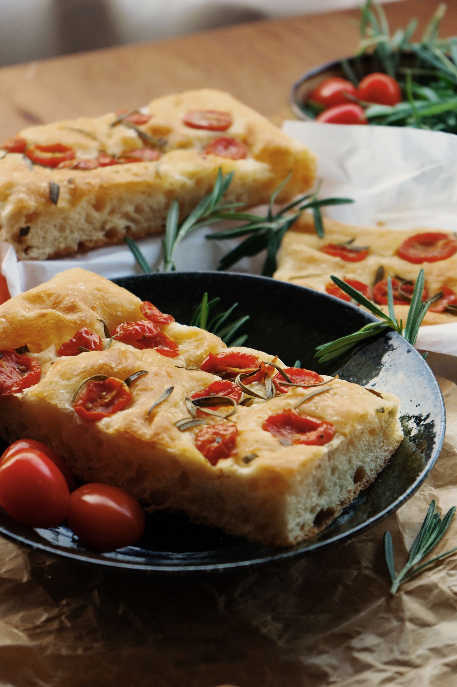 Rosmariinifocaccia paistettuna